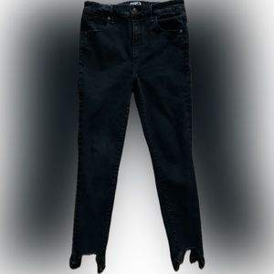 Abercrombie & Fitch Black Simone High Rise Ankle Jeans Fringed Hems Women’s 28 6